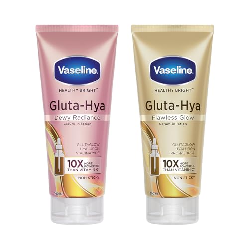 (pack of 2) Vaseline Gluta-Hya Flawless Glow, 200ml Gluta-Hya Dewy Radiance, 200ml
