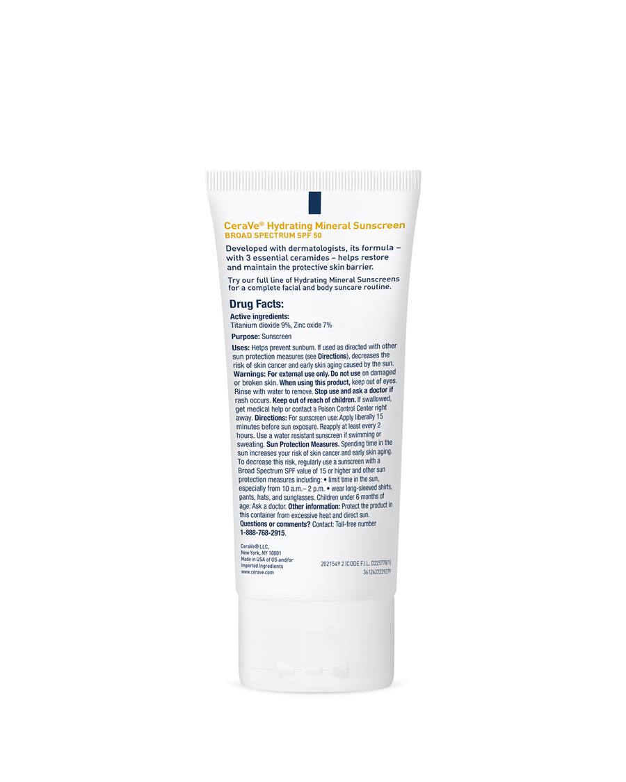 Cerave Hydrating Mineral Sunscreen Sheer Tint 50SPF