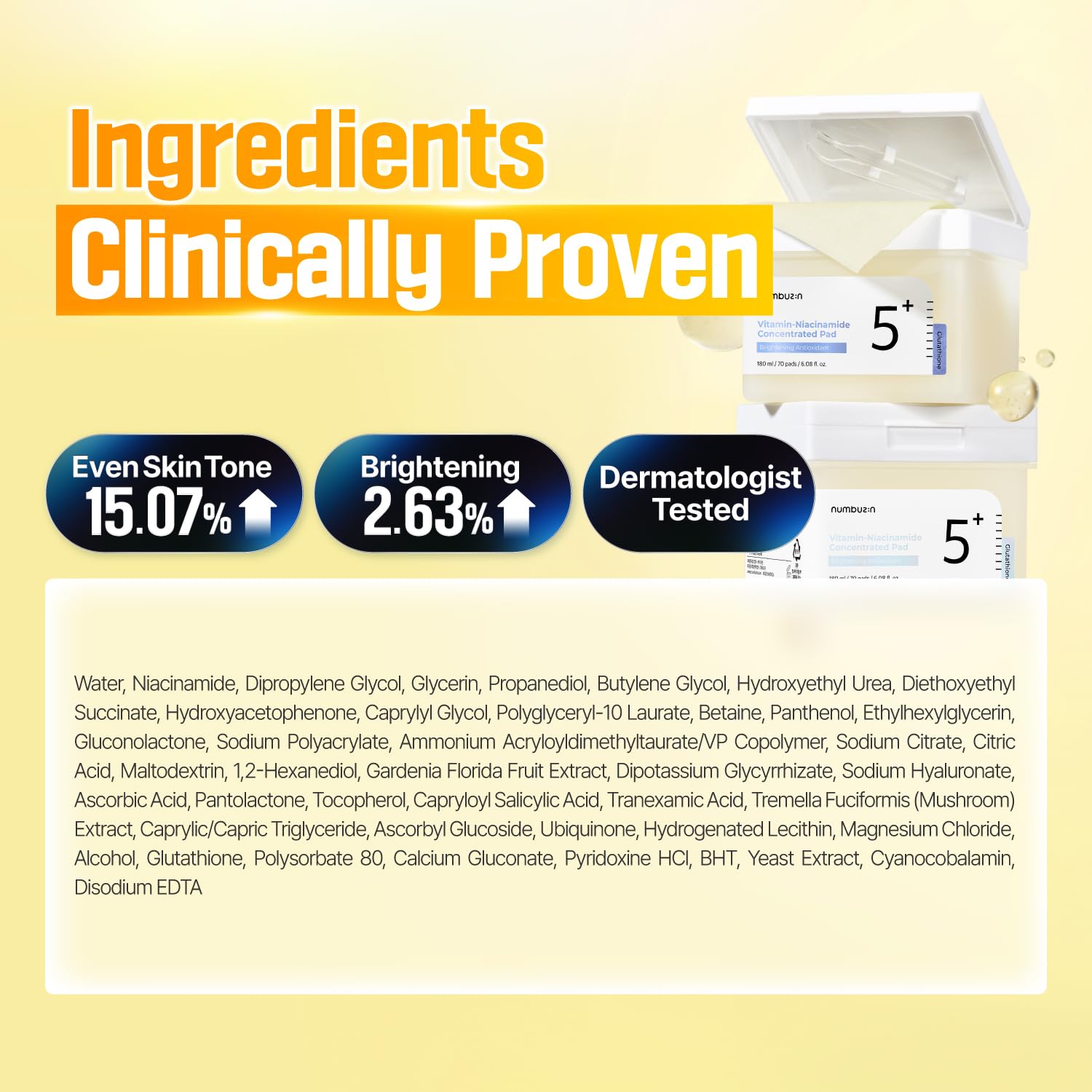 Numbuzin - No.5 Vitamin-Niacinamide Concentrated  pads