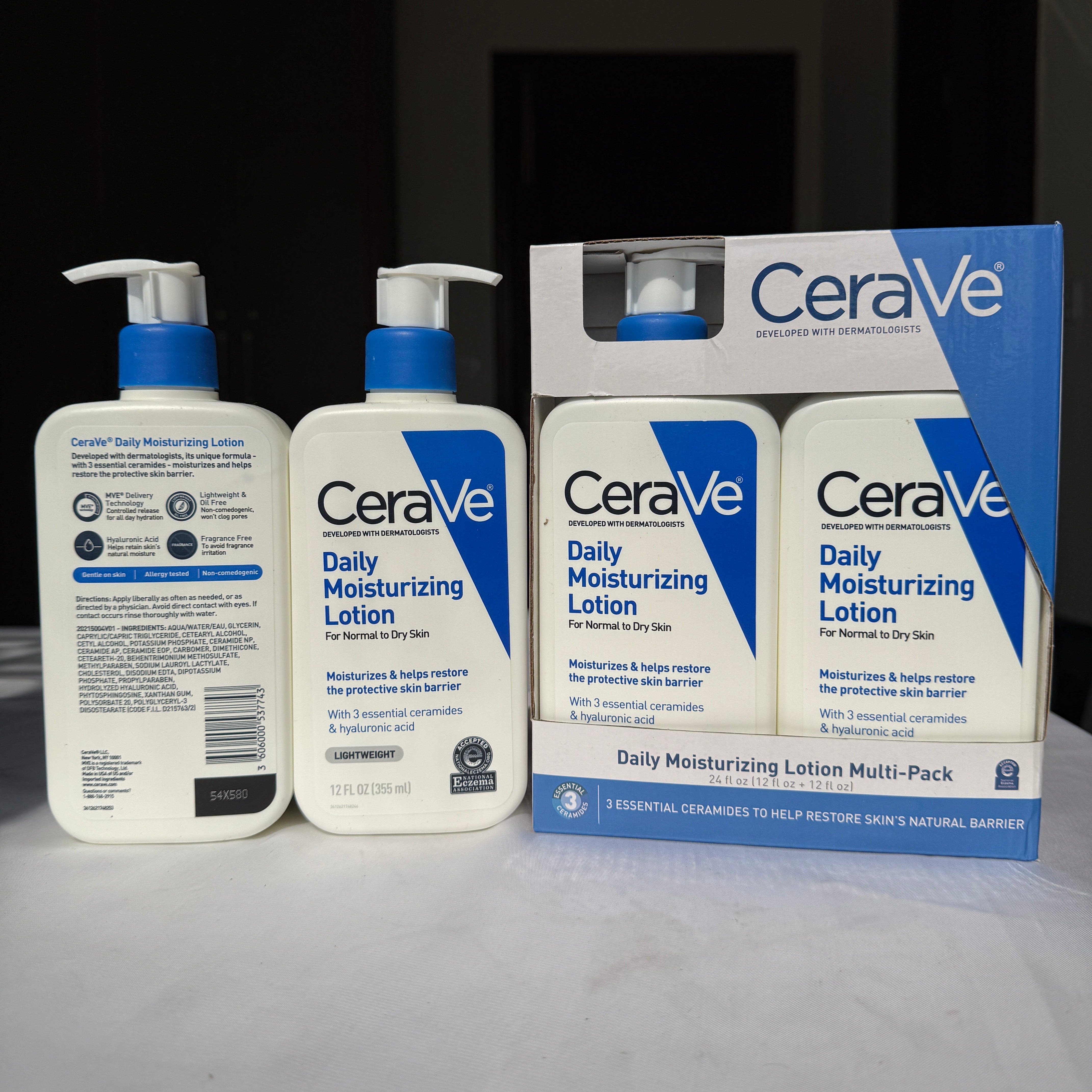 CeraVe Daily Moisturizing Lotion For Normal to Dry Skin 355ml (Pack of 2)