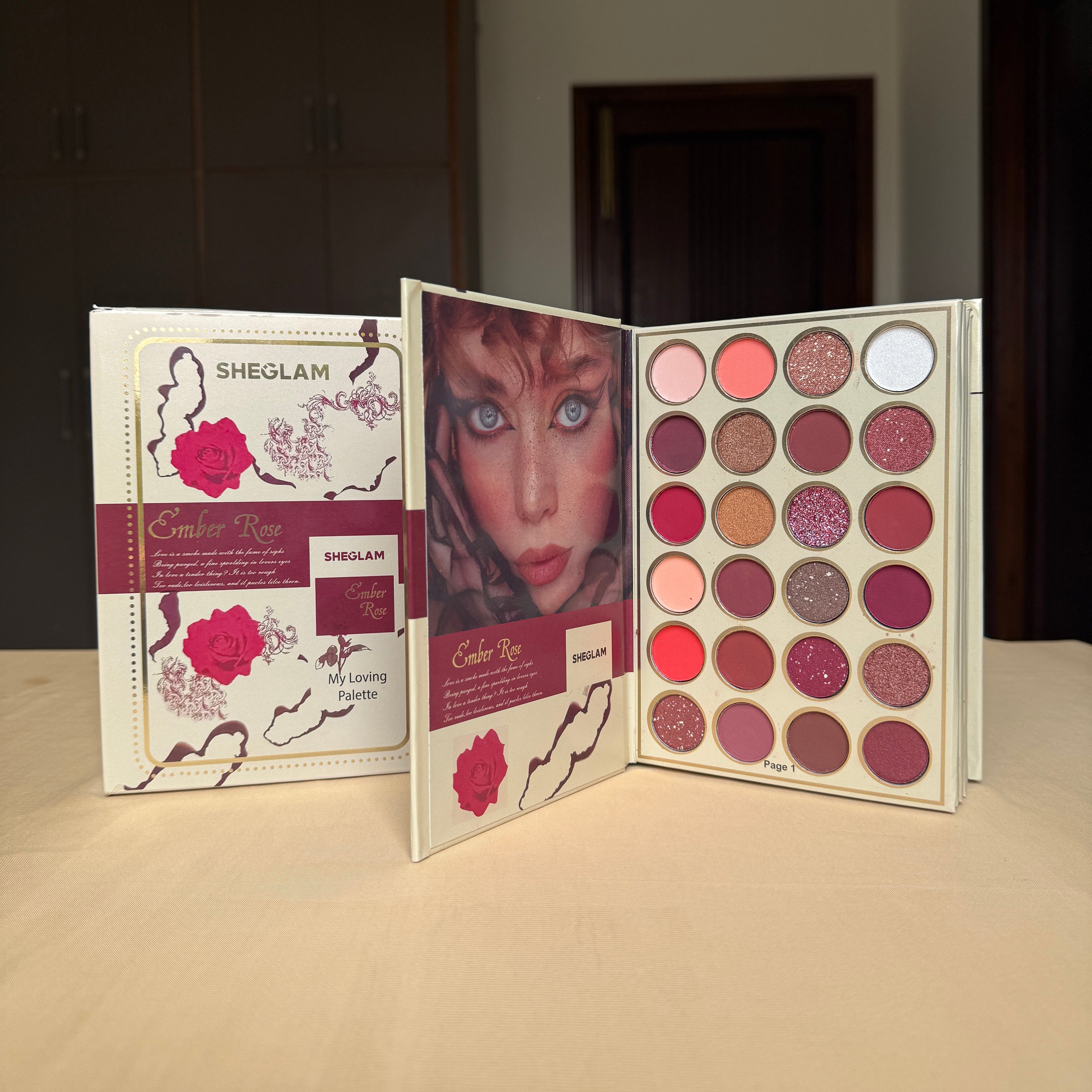 SHEGLAM Ember rose My loving book palette